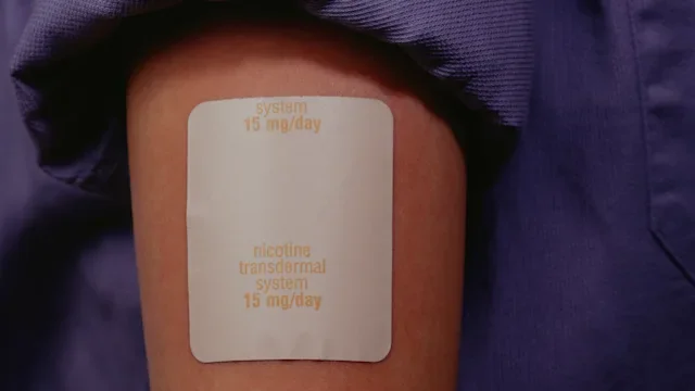Smoking cessation: Stop vaping: close-up nicotine patch 200249488-001