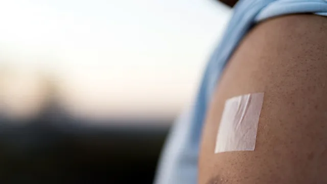 Smoking Cessation: closeup nicotine patch on arm 1332401209